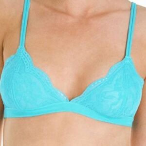 Anemone Floral Lace Triangle Bra - Teal